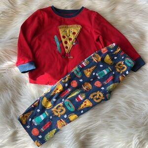 Carter’s Red Pizza Graphic fleece Pajama Set size:3T